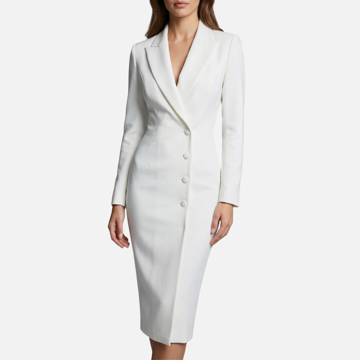 Women's Smart Lapel Midi Blazer Dress