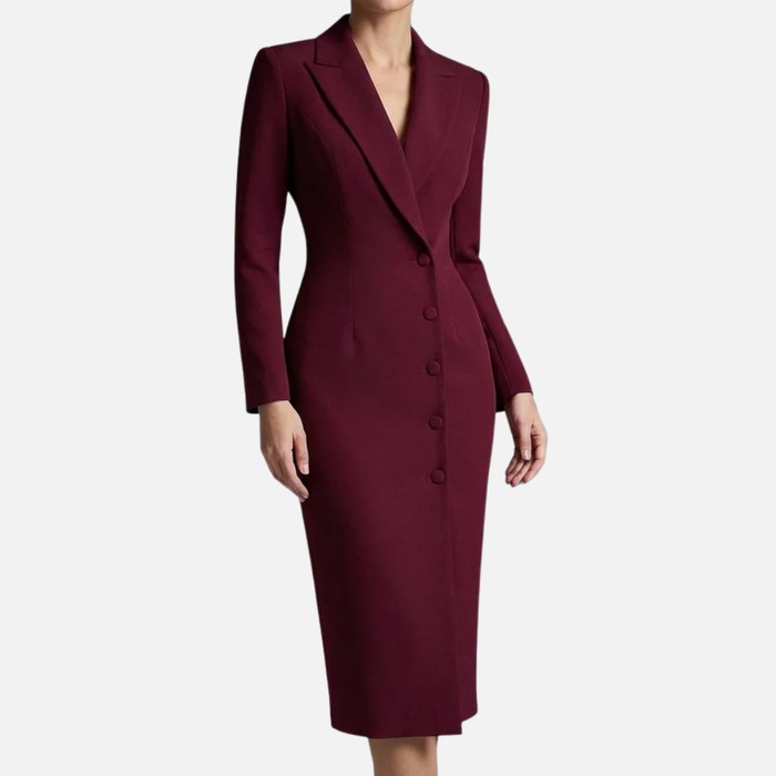 Women's Smart Lapel Midi Blazer Dress