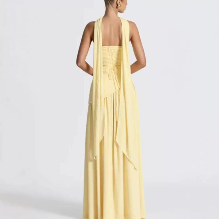 Wedding Guest Strapless Maxi Dress with Leg Split for Women 4