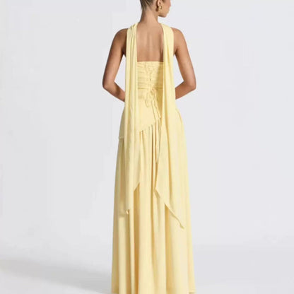 Wedding Guest Strapless Maxi Dress with Leg Split for Women 4
