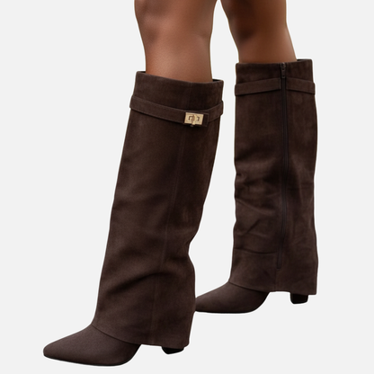 Women’s Suede Wide Knee-High Boots