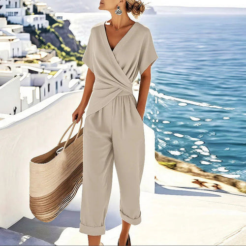 Kimberly | Women's Two Piece Co-Ord Set Wrap Top Wide Leg 0