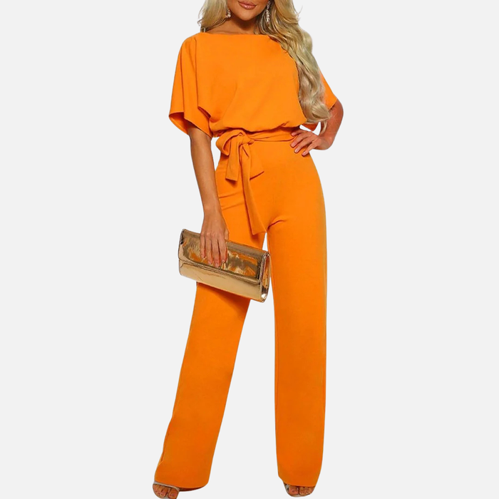Women's Wide-Leg Belted Summer Jumpsuit