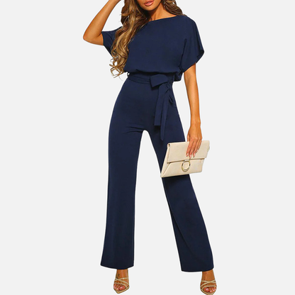 Women's Wide-Leg Belted Summer Jumpsuit