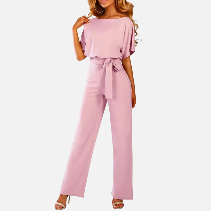 Women's Wide-Leg Belted Summer Jumpsuit