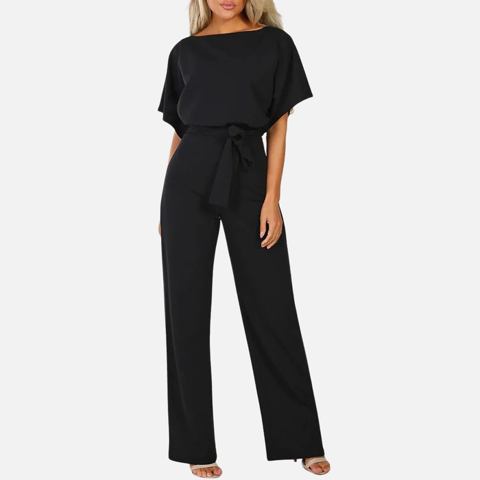 Women's Wide-Leg Belted Summer Jumpsuit
