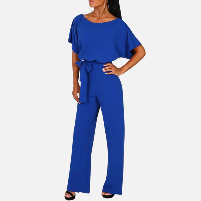 Women's Wide-Leg Belted Summer Jumpsuit