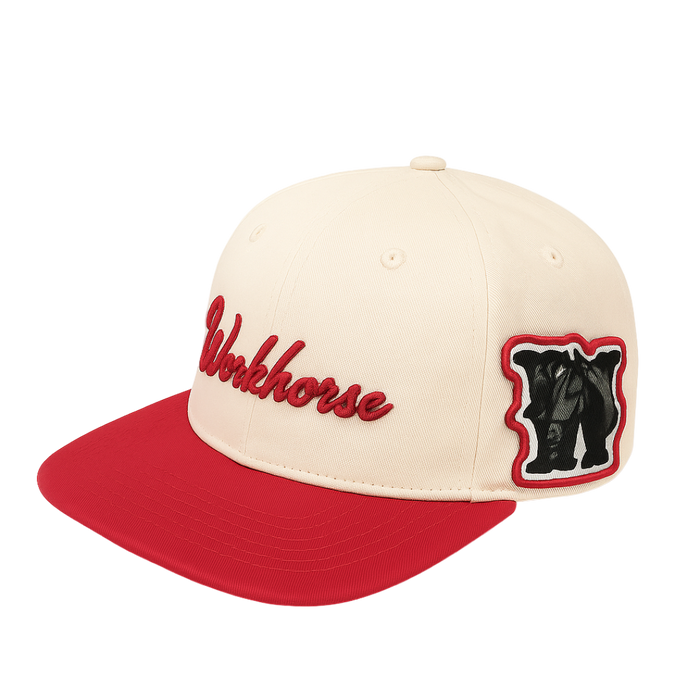 Cap with 'Workhorse' logo and bear graphic on a white background